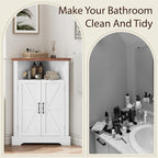 Smuxee Bathroom Corner Storage Cabinet, Farmhouse Floor Corner Cabinet - Image 7