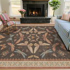 5x8 Brown Rugs for Living Room, Soft Boho Rugs for Bedroom, Non Slip Dining by HazoHaus