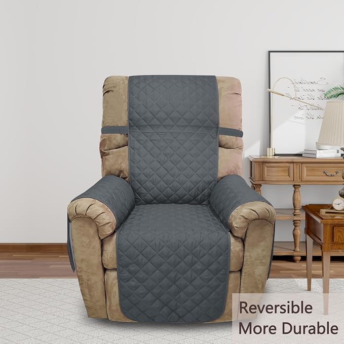 Reversible Chair Covers for Recliner Oversized, Dark Blue | Recliner Oversized - Image 2