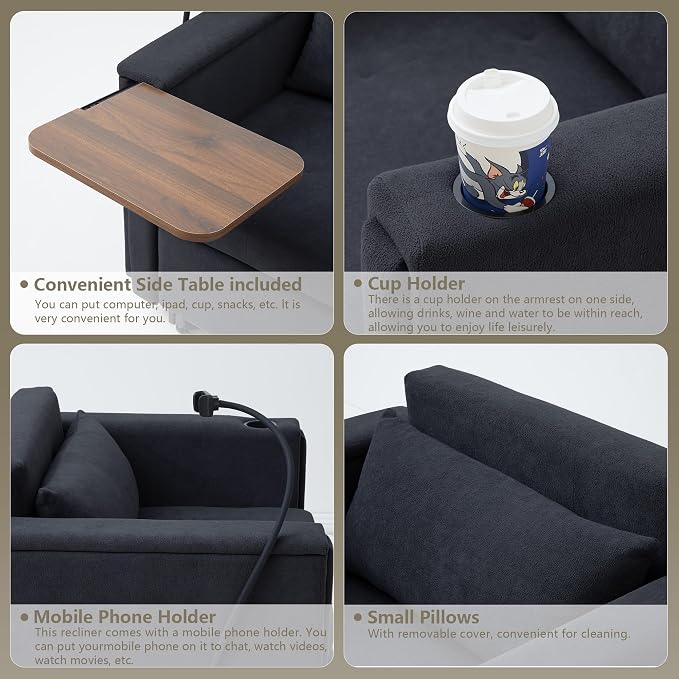 LEVNARY 3-in-1 Convertible Sleeper Chair Pull Out Bed, Single Sofa Chair Sleeper - Image 5