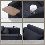 LEVNARY 3-in-1 Convertible Sleeper Chair Pull Out Bed, Single Sofa Chair Sleeper - Image 5