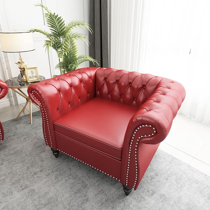 QHITTY 2 Piece Living Room Set, Sectional Chesterfield Sofa Chair Contemporary - Image 8