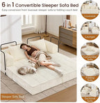 Korser Folding Convertible Sofa Bed, Corduroy Upholstered Boneless Couch - Image 3