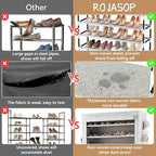 ROJASOP 10 Tier Shoe Rack with Covers Large Capacity Stackable Tall Shoe Shelf - Image 7