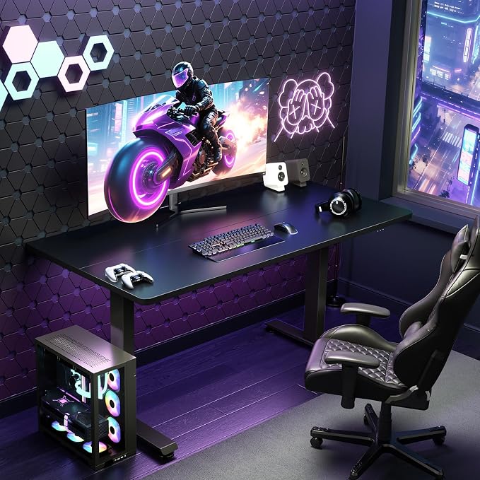 Veken 55 Inch Large Electric Standing Gaming Desk, Heights Adjustable, Sit to - Image 2