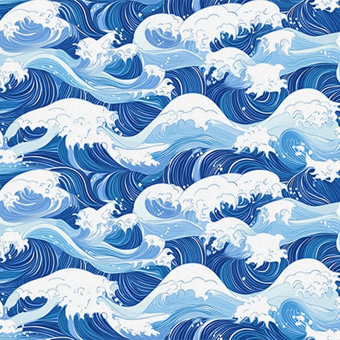 HOMETITUTE Ocean Blue Wave Pattern Wallpaper Peel and Stick Self Adhesive Vinyl - Image 9
