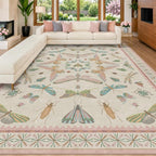 9x12 Pink Area Rug for Girls Bedroom, Washable Living Room & Dining Room Rug - Image 3