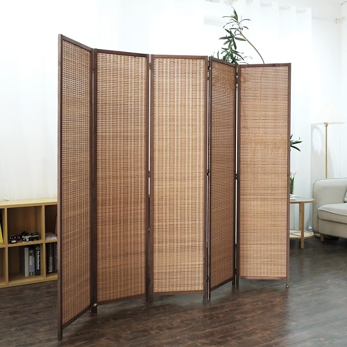 Furnnylane 5 Panel Bamboo Room Divider - Image 3