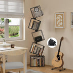 5-Tier Metal Geometric Bookshelf – Modern Narrow Floor Bookcase, Space-Saving - Image 9