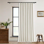Extra Wide 92 Inch Pinch Pleat Linen 100% Blackout Curtains Natural 1 Panel | 2 - Image 6