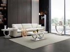 Henf 47" Marble Console Table Modern White Faux Marble Entryway Table - Image 5