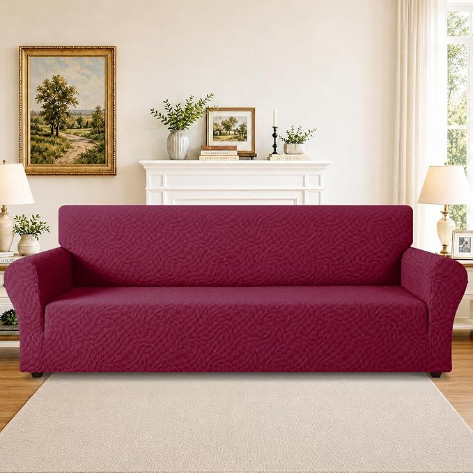 ZNSAYOTX 1 Piece Stretch Oversized Sofa Covers, New Plaid Couch Cover - Image 2