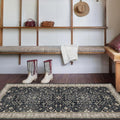 Black Entryway 2x5 Runner Rug, Small Throw Runners by HazoHaus
