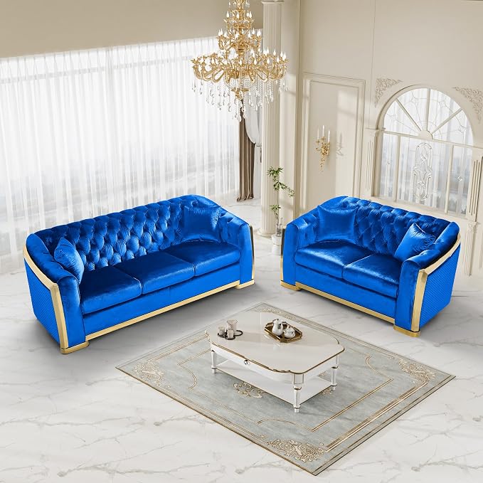 DAMAIFROM Mid Century Modern Chesterfield Sofa Couch, 5 Seat Tufted Sofas by DAMAIFROMFURNITURE