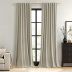 Extra Long 100% Blackout Linen Curtains by Guken