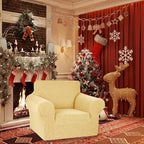 Stretch Chair Sofa Slipcover, Single Couch Cover, Champagne | 1-Piece Washable - Image 2
