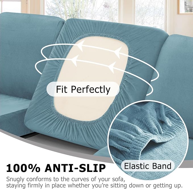 Arfntevss Sectional Couch Covers L Shape Couch Cushion Covers Slipcovers Fitted - Image 4