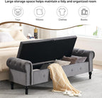 67" Storage Bench for Bedroom, Velvet End of Bed Bench, King Size Bench - Image 4