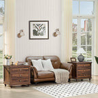 Joaxswe 24" Wide Farmhouse Night Stand, Large End Table - Image 5