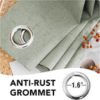 H.VERSAILTEX Primitive Linen Curtains 100% Blackout Curtain Drapes Burlap - Image 6