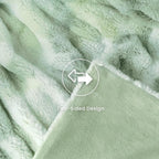 Ultra Soft Cozy Faux Fur Throw Blanket, Fuzzy Plush Thick Bubble Blanket - Image 4