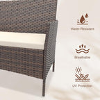GarveeLife 4-Piece Patio Furniture Set, Rattan Outdoor Furniture - Image 5