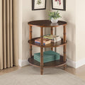 3-Tier Solid Wood Round End Table, Sofa Side Table by Ripros