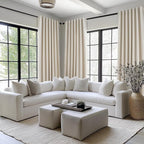 Topfinel Beige White 100% Blackout Curtains 72 Inches Long 2 Panels - Image 6