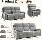 HAOMARKETS 3-Piece Power Recliner Sofa Set - Image 2