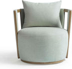 First of a Kind Swivel Chair in Mint Green Fabric - Image 3