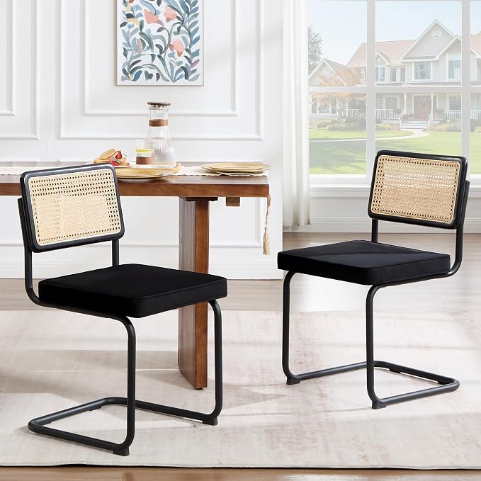 Zesthouse Rattan Dining Chairs Set of 6, Mid Century Modern Dining Room Chairs - Image 7