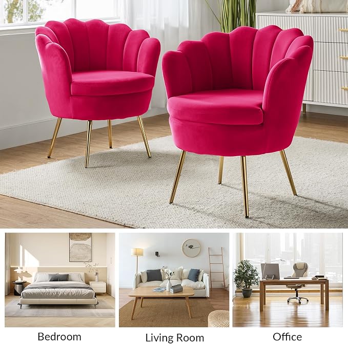 HULALA HOME Modern Velvet Accent Chairs Set of 2 - Image 7