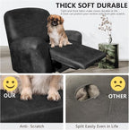 ANARACHON Leather Like Recliner Chair Covers Heavy Duty, 4 Pieces Recliner Cover - Image 2