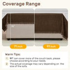 2 Pieces Sectional Couch Covers L Shaped Cover L Coffee | Thick Washable Fabric - Image 5