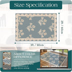 Front Door Mat Indoor Outside Entrance 2x3 Blue Scalloped Entry Rug | Non-Slip - Image 2