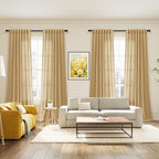 Gold Yellow Linen Curtains 96 Inches Long 2 Panels Set - Image 7