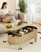 Oval Coffee Table with Lifting Top - Image 8