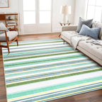 Area Rug 4x6 Green Rug Washable Rugs Non Slip Low Pile Small Carpet by OmpaaHomeDecor