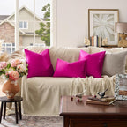 GIGIZAZA Hot Pink Velvet Pillow Covers 18x18 Decorative Pillows Pack of 2 | - Image 6