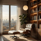 Top Grain Leather, Mid Century Chaise Lounge Chair and Ottoman, Reading Chair - Image 4
