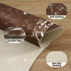 Faux Cowhide Rug, Animal Cow Hide Rug, 4.6 x 5.2 Ft Spotted Brown | Premium - Image 3