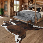 Faux Cowhide Rug, Animal Cow Hide Rug, 4.6 x 5.2 Ft Black and Brown | Premium - Image 6