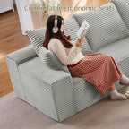140" Sectional Cloud Couch for Living Room, Modular Floor Deep-Seat Sofa - Image 4