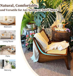 Furlide Rattan Chair 2Pcs, Mid-Century Accent Chair, Rattan Lounge Chair - Image 9