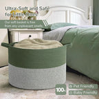 INDRESSME 115L Extra Large Cotton Rope Blanket Basket, Home Decor Laundry - Image 5
