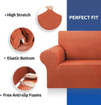 Stretch Couch Covers for Sofa, 3 Cushion Slipcover, Pureed Pumpkin | 1-Piece - Image 7
