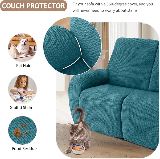 ALIECOM 100% Waterproof Recliner Sectional Couch Covers L Shape Stretch Corner - Image 6