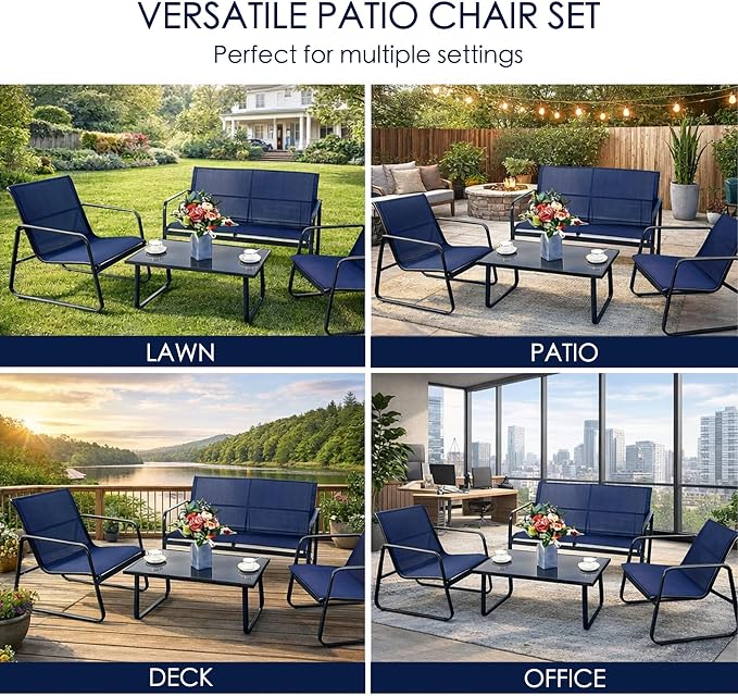 Kozyard Sofia 4-Piece Patio Conversation Set, Outdoor Furniture Set - Image 7