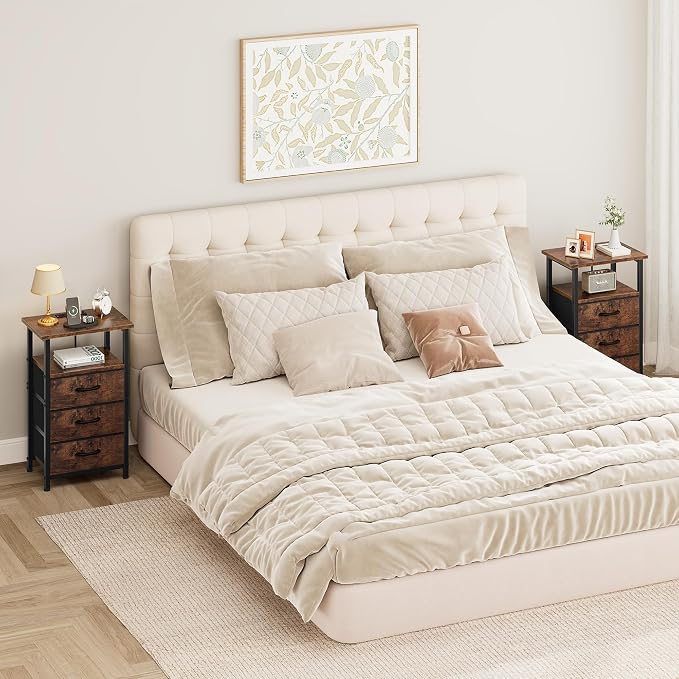 Vagusicc Nightstand with Charging Station, Bedside Table with USB Ports and - Image 8