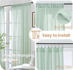 BGment Sage Green Linen Curtains 54 Inch Length - Image 6